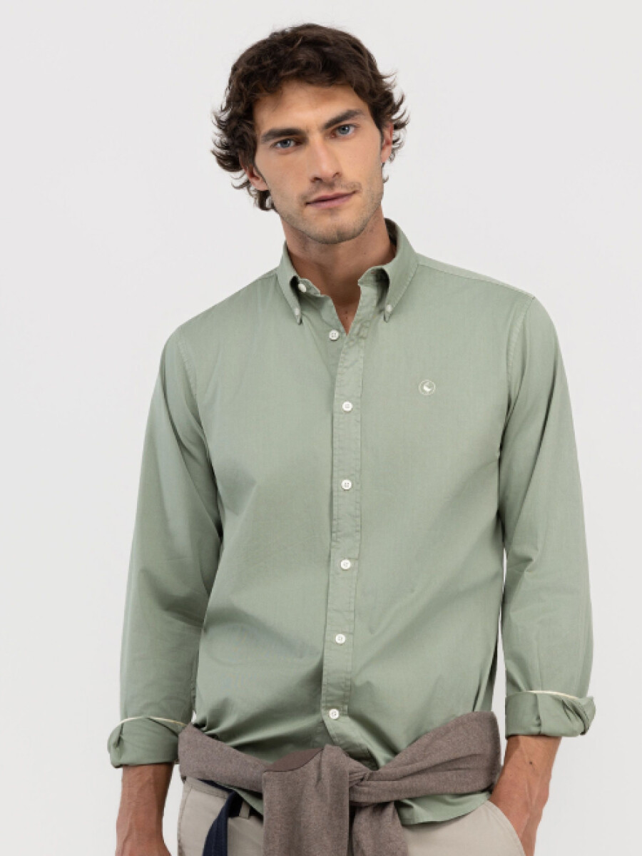 Camisa Garment Dyed - Verde 