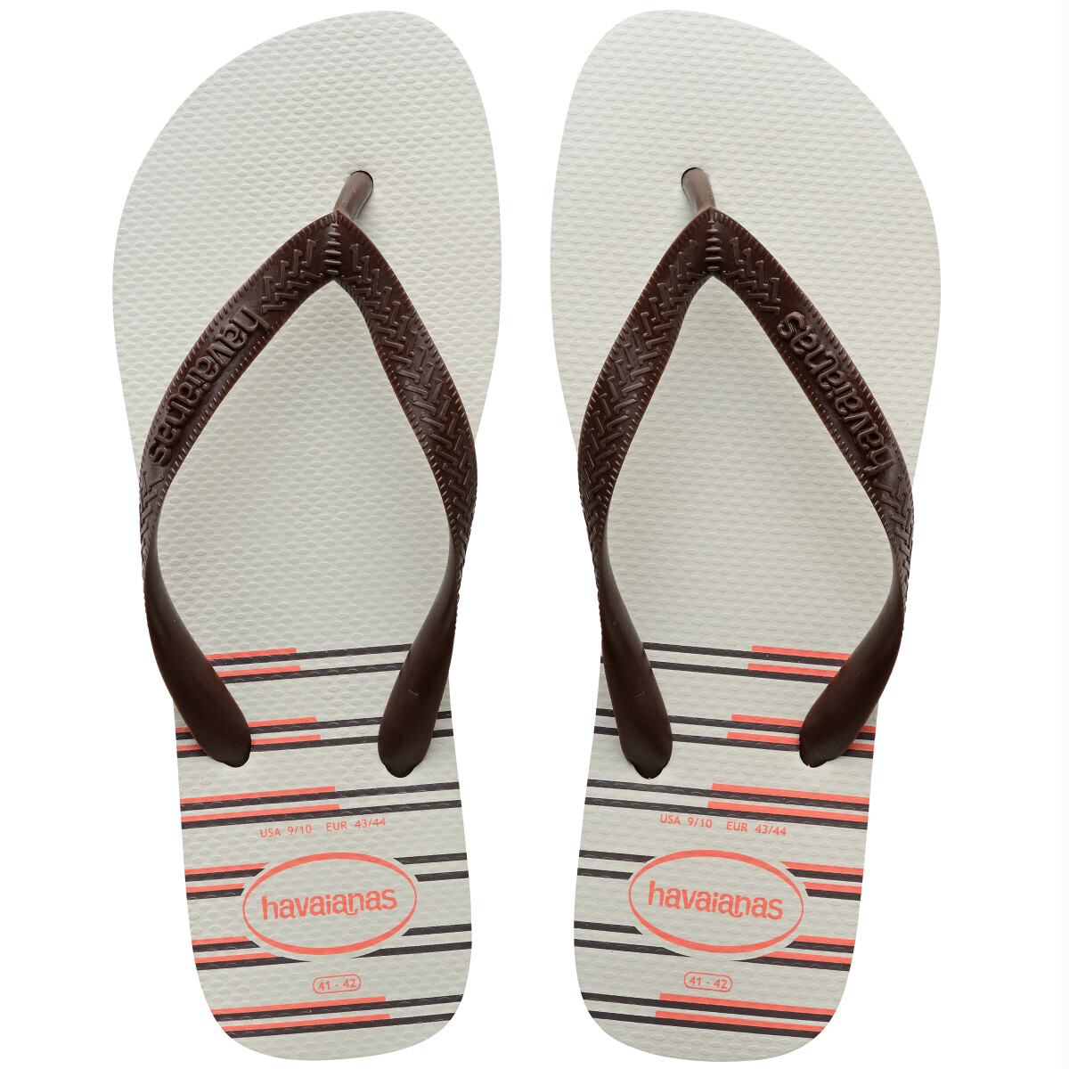 Ojota de Hombre Havaianas Top Basic - Blanco - Marrón Café 