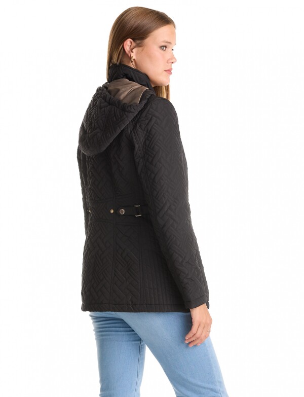 Campera Capitoneada & Cintura Ajustable NEGRO