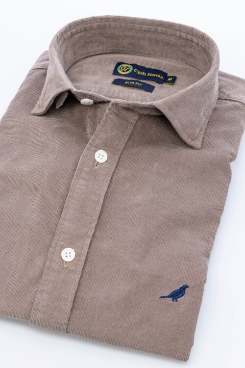 Camisa corduroy Slim Kaki