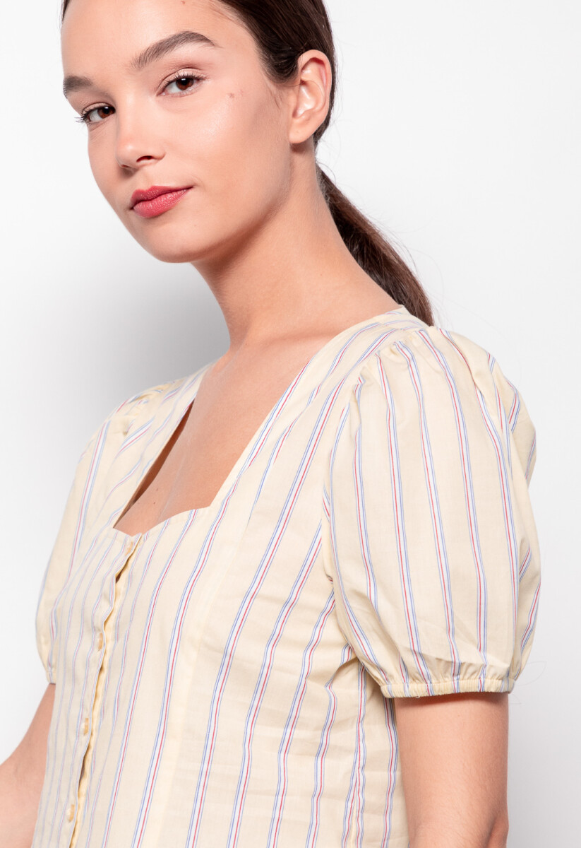 CAMISA CALA STRIPE - AMARILLO PASTEL 