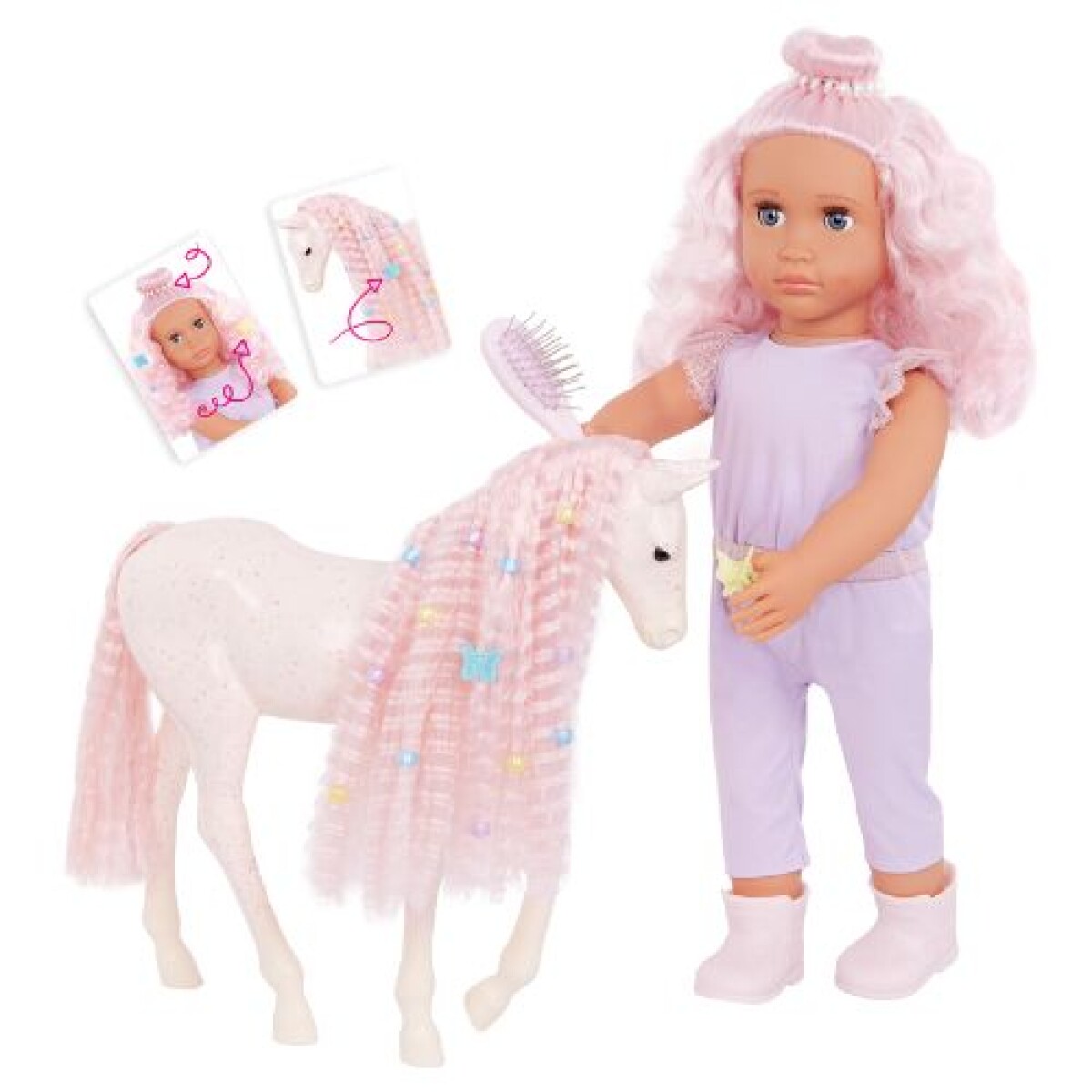 Muñeca C/potro P/peinar - Elara & Lumina - Our Generation 