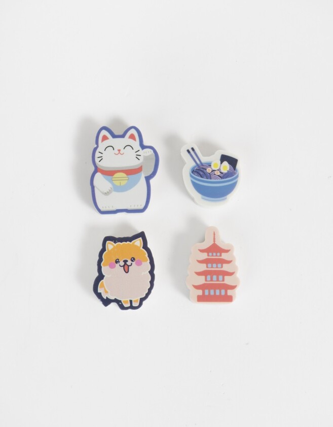 Útiles Varios Set De Gomas De Borrar "tokyo" - Combinacion Multicolor