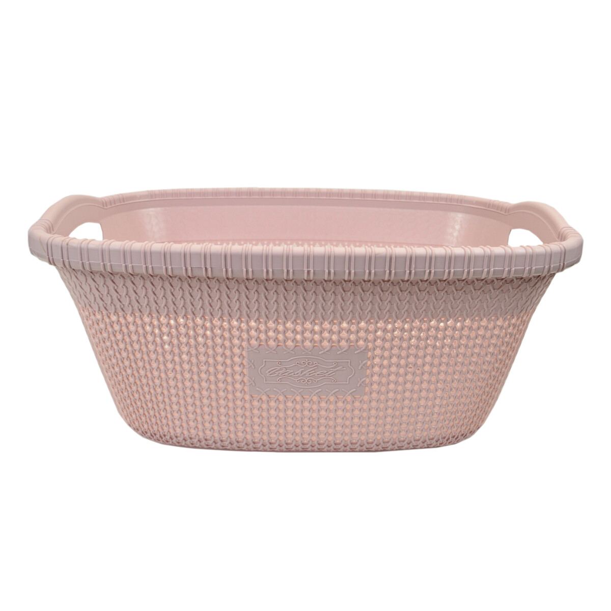 Canasto para ropa símil ratan 40 litros - ROSA 