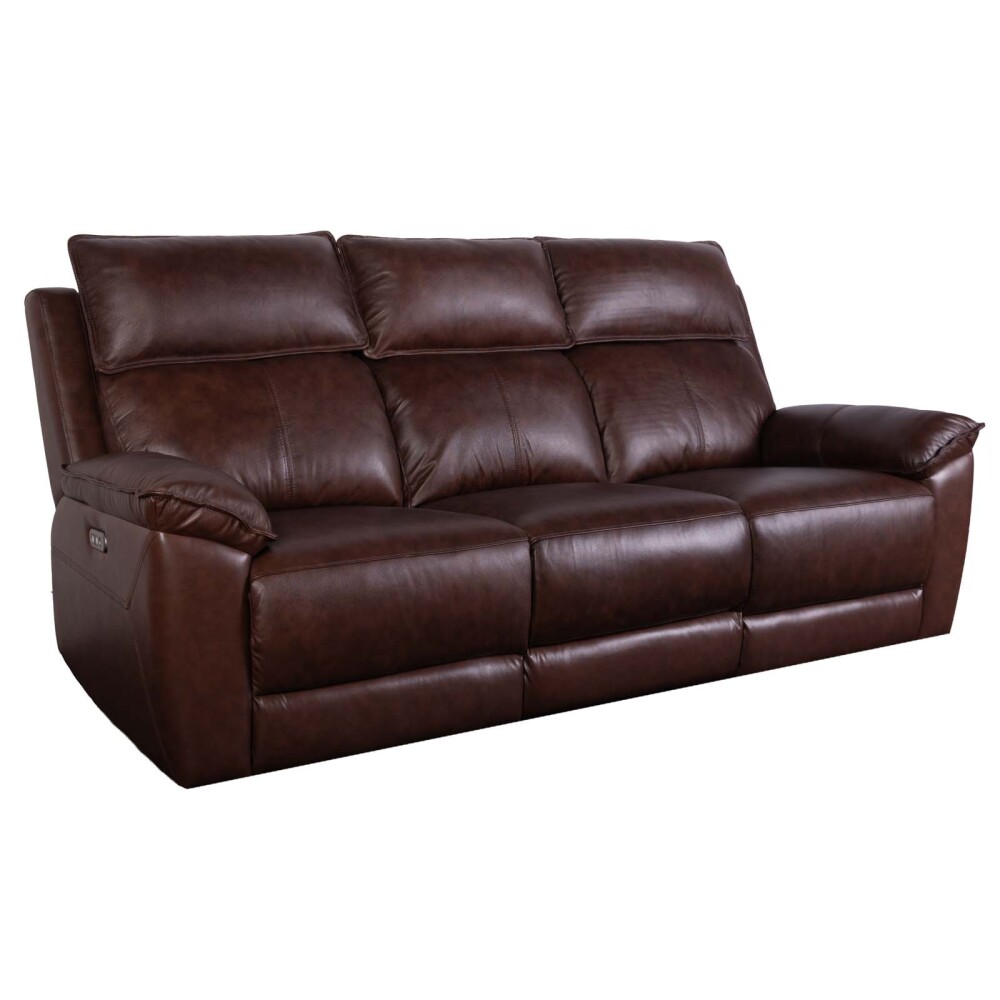 RECLINER ELÉCTRICO 3 CUERPOS CUERO-Y-SIMIL-CUERO MARRON JOSHUA