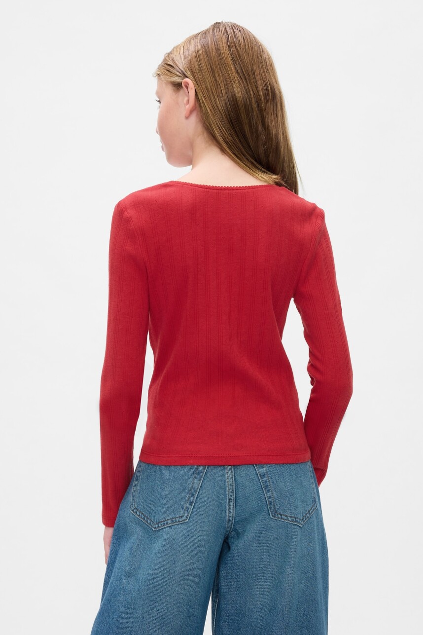 Remera Manga Larga Niña Modern Red
