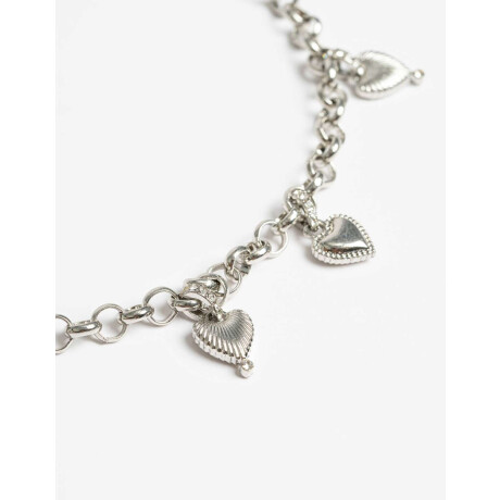 Collares Cortos Metal Plateado Rodio