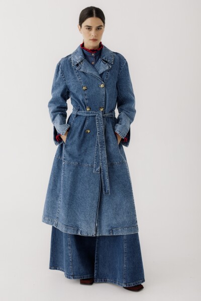 TRENCH JEAN Azul Claro