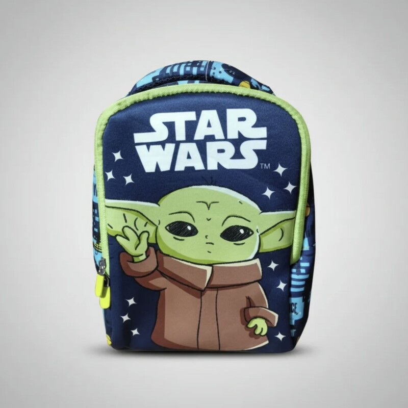 Mochila Infantil Neopreno 27 Cm Jurassic Para Niños Uso Escolar Diario BABY YODA VERDE