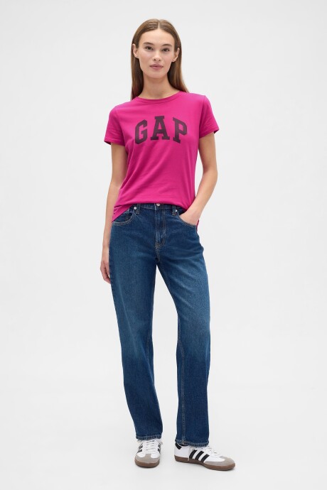 Remera Logo Gap Manga Corta Mujer Pure Pink