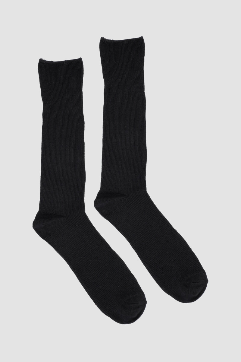 Medias lisas con puño especial que no aprieta - Negro 