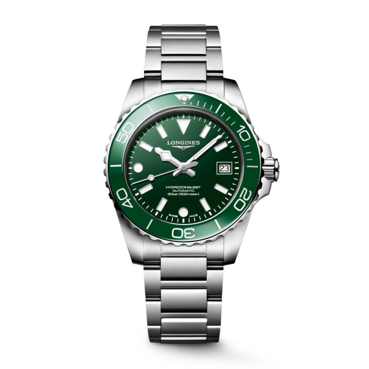 Reloj LONGINES HYDROCONQUEST automático 39mm con esfera y bisel verde 