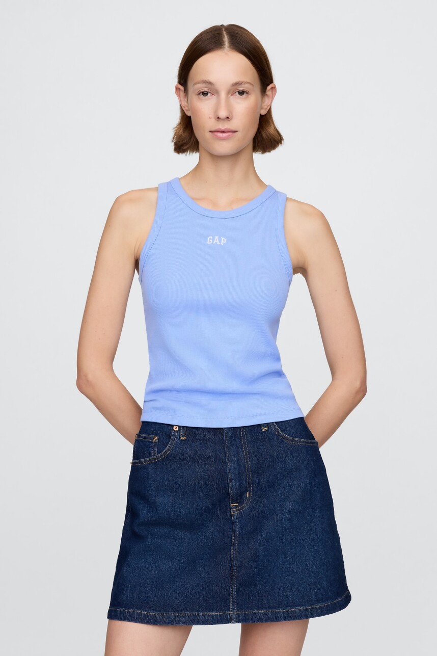 Musculosa Halter Mujer Shirting Blue
