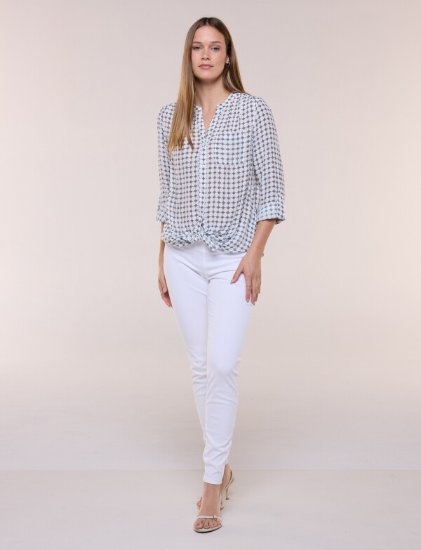 Blusa Nudo BLANCO/AZUL