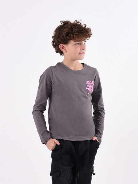 REMERA ROLL GRIS OSCURO