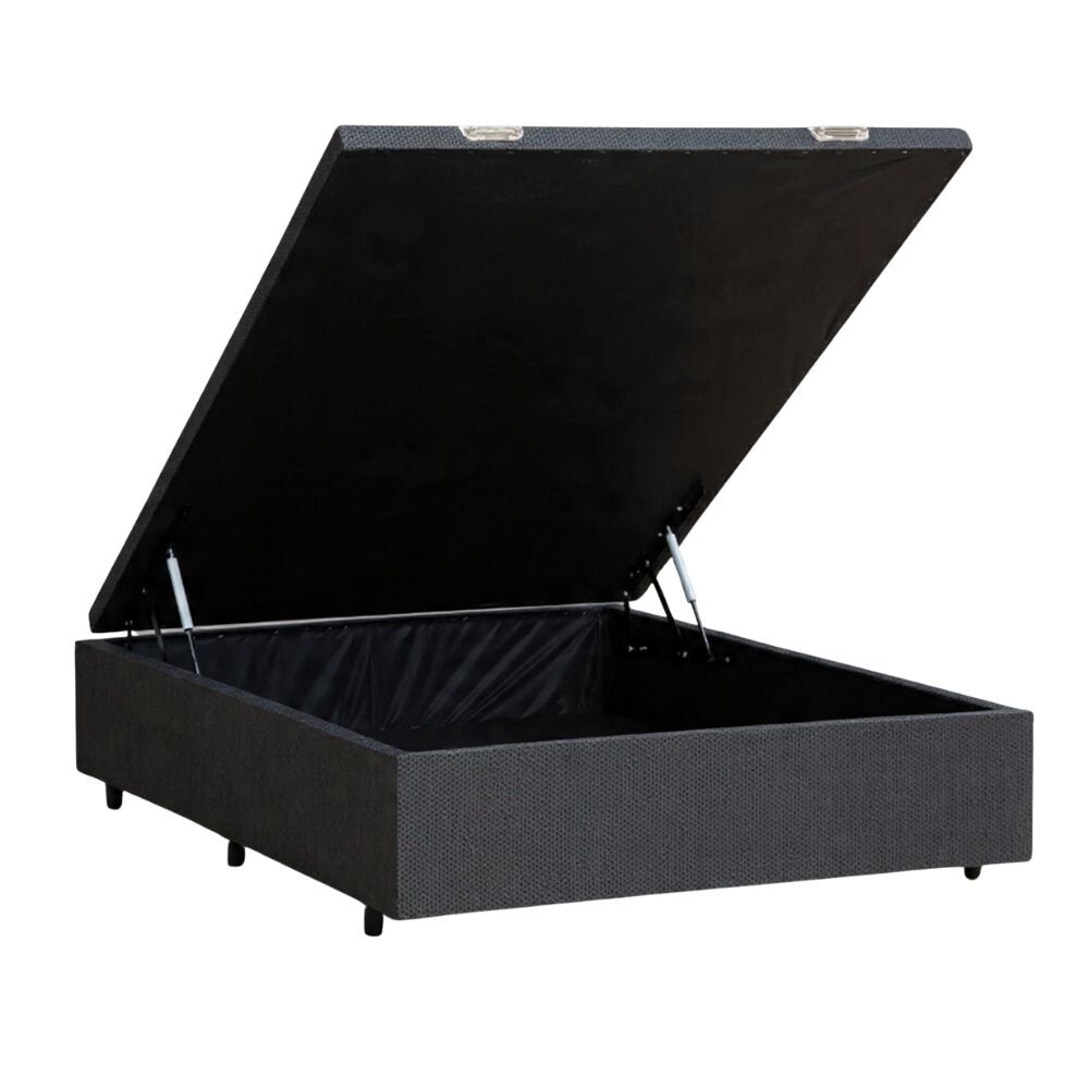 BOX BAÚL PLAZA Y MEDIA BASE GUADARROPA CAMA GRIS