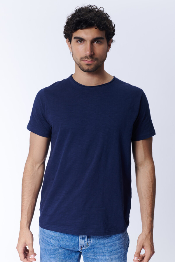 Remera Slub Azul Marino