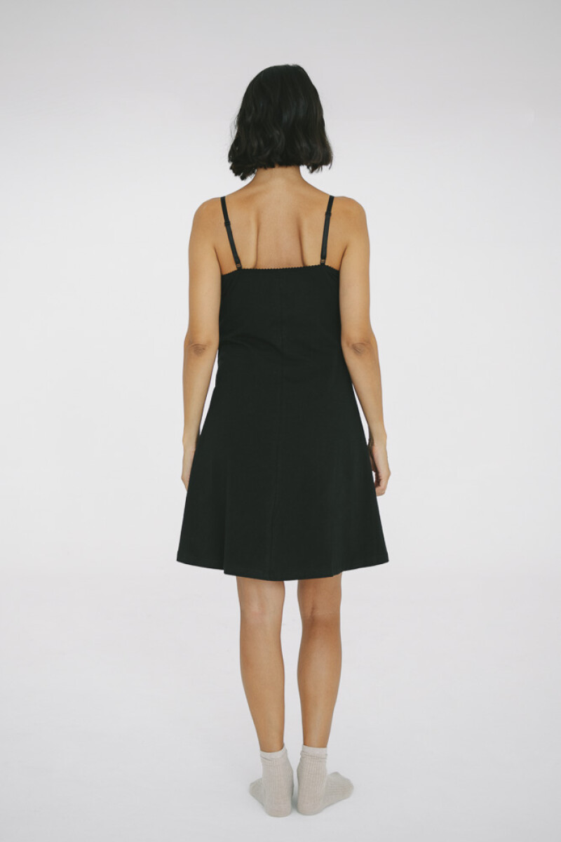 Camisón Maternal Rocío Algodón – Embarazo, Lactancia y Postparto Negro