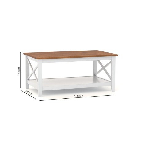 Mesa de Living Open Blanco/Roble