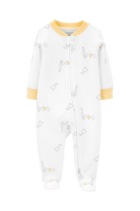 Pijama de algodón con pie y doble cierre Sin color