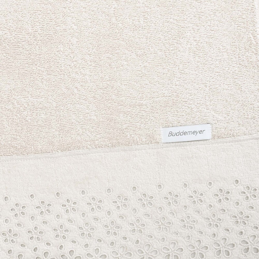 TOALLA DE MANO ALGODON NATURAL-BEIGE CRYSTAL BUDDEMEYER CREMA