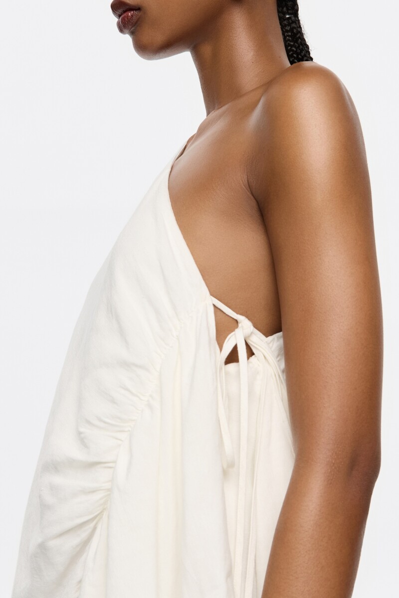 VESTIDO FRUNCIDO Blanco