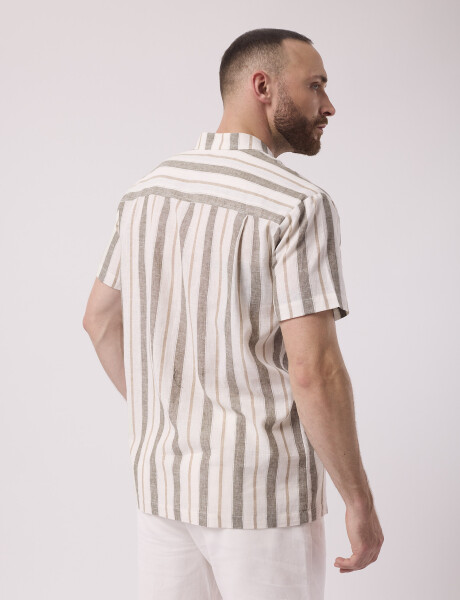 Camisa mc rayada verde