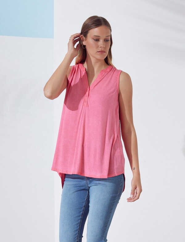 Musculosa Botones CORAL