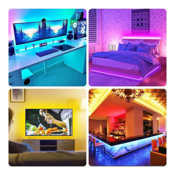 Cinta Luces Led Tira Rgb 5050 3m Bluetooth + Control Rem Cinta Luces Led Tira Rgb 5050 3m Bluetooth + Control Rem