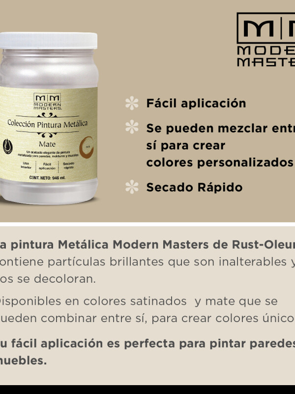 MODERN MASTERS METALICA MATE PLATINO 0.946 ML N/A