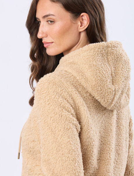 CAMPERA DE ABRIGO CON CAPUCHA Beige