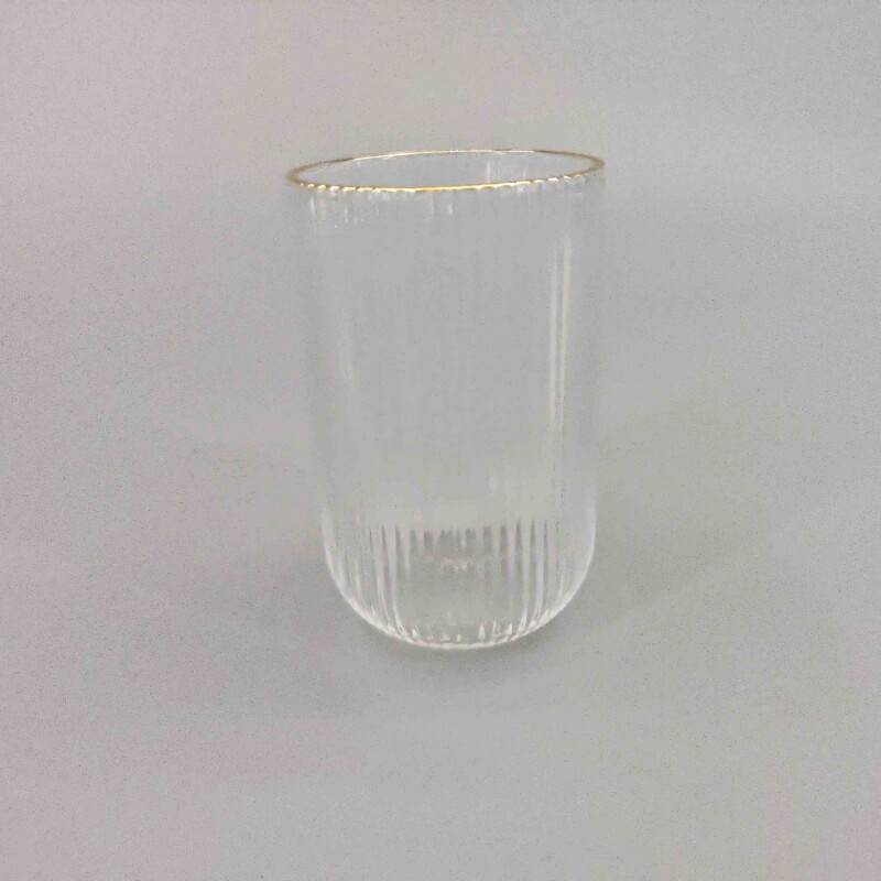 Vaso de Vidrio con Borde Dorado Line Set 6 Unidades Vaso de Vidrio con Borde Dorado Line Set 6 Unidades