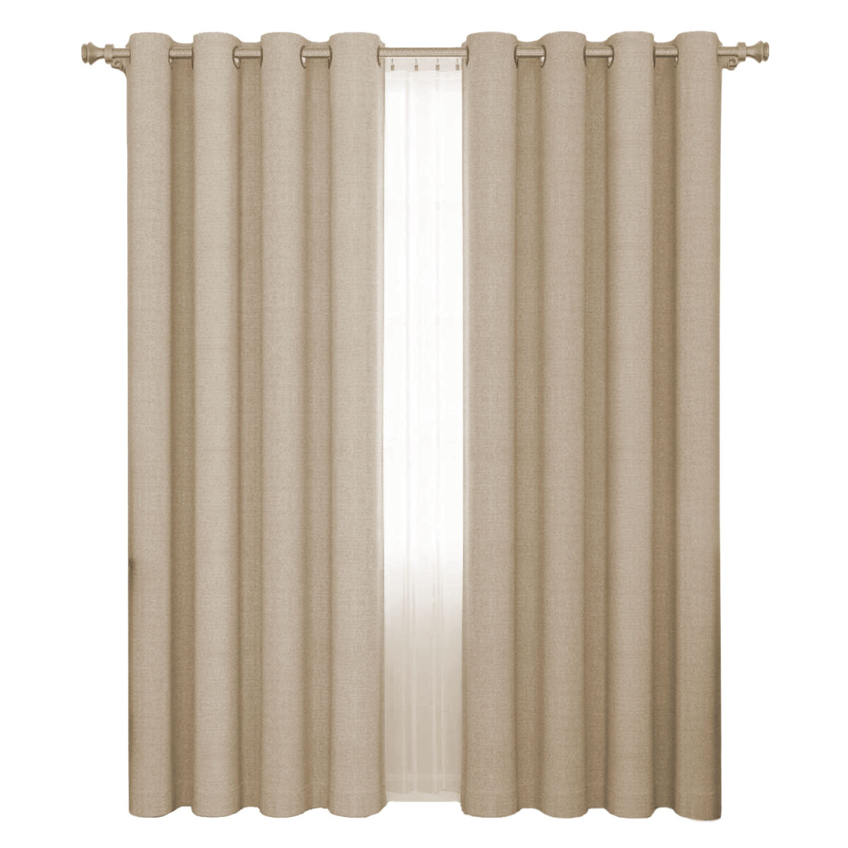 Set x2 Cortina Blackout 140x230 Cm Living Dormitorio - Gris Arena Claro 