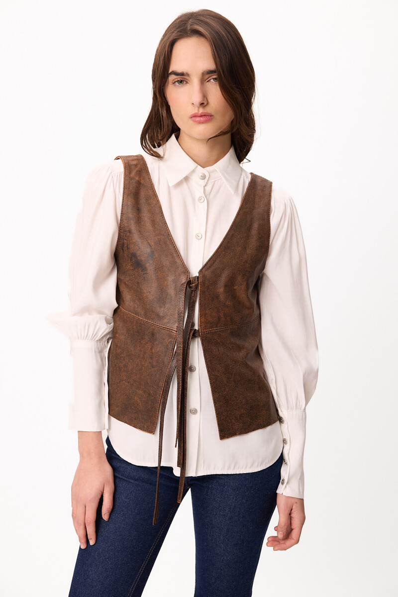 Chaleco Leather Dual Desgastado