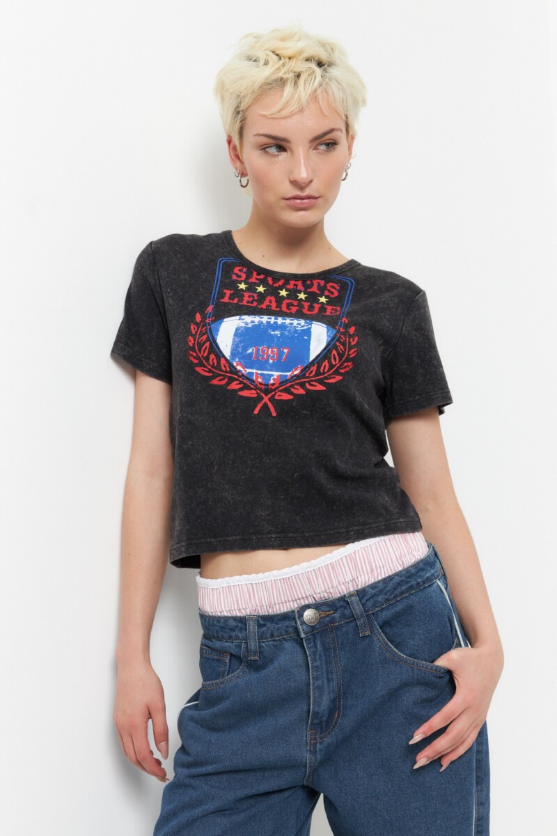 REMERA SPORTS LEAGUE - Negro 