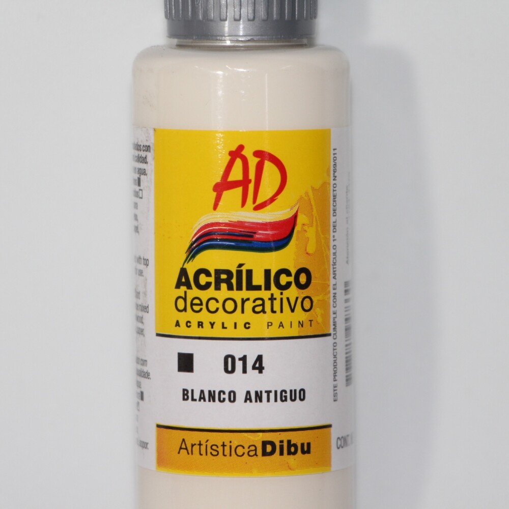 PINTURA ACRILICA ARTISTICA DIBU 60 ML. DIFERENTES COLORES COLOR BLANCO ANTIGUO 014