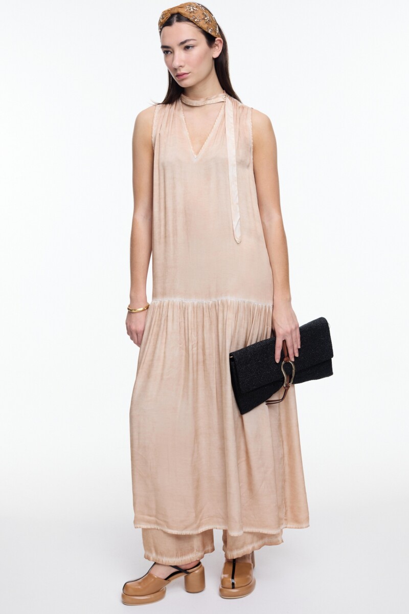VESTIDO HALTER Beige