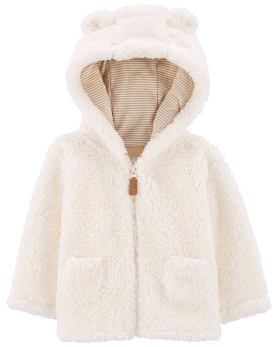 Campera de sherpa con capucha y orejitas 