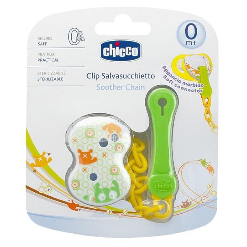 Clip Para Chupete Con Cadenita Neutral CLIP PARA CHUPETE CON CADENITA NEUTRAL