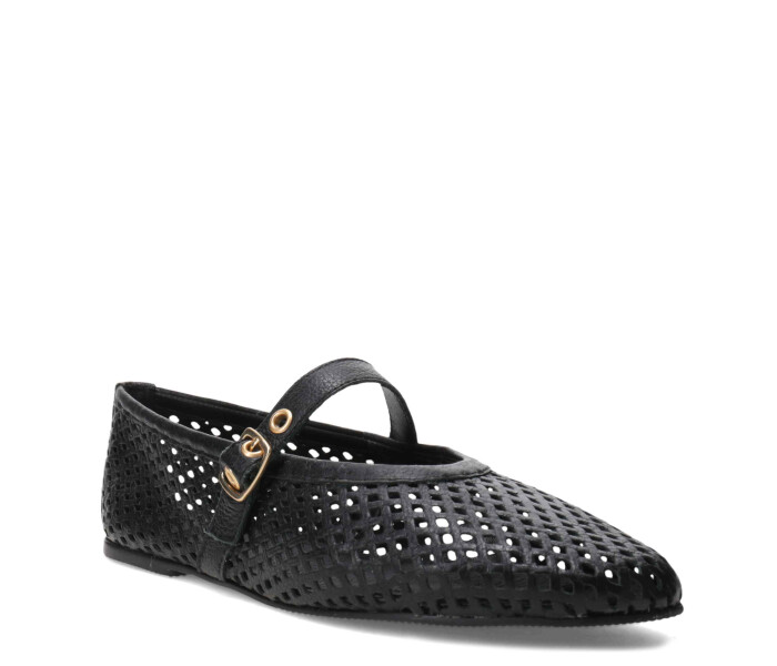Zapato balerina calado Preto