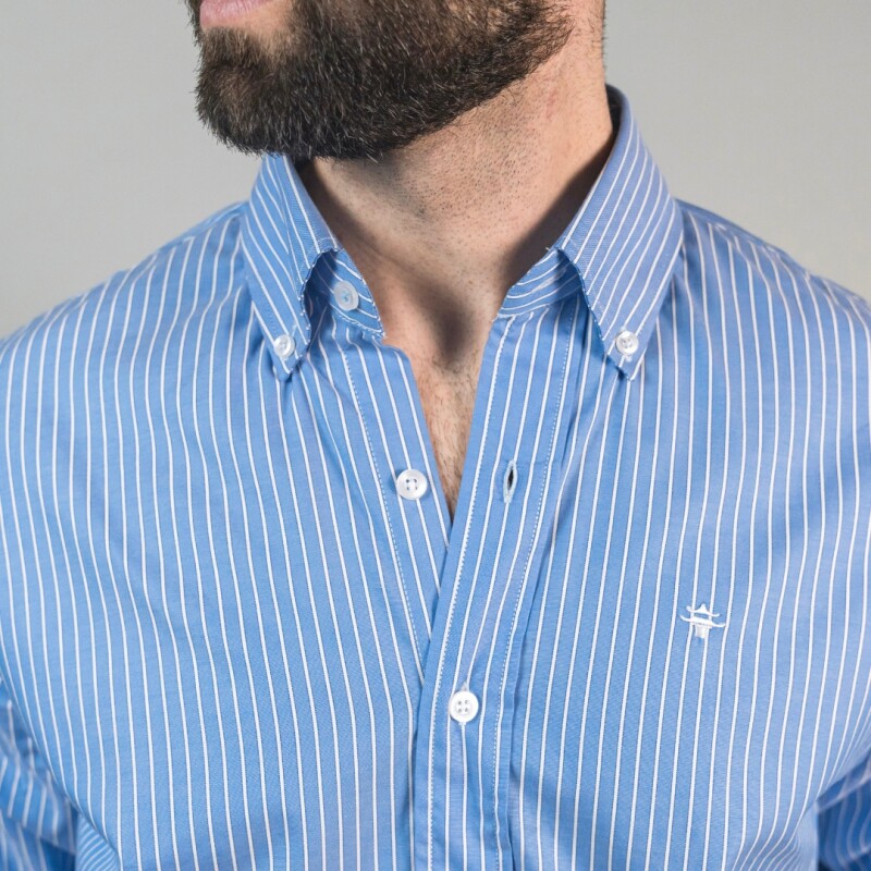 CAMISA OXFORD AZUL RAYADO