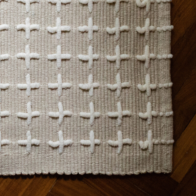 Alfombra algodón Cruces 50x80cm Beige