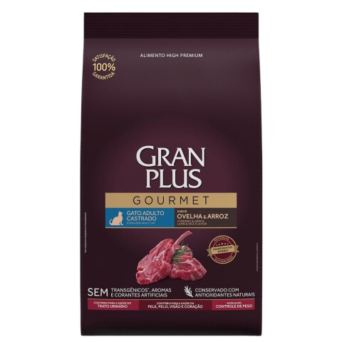 GRAN PLUS GOURMET GATO ADULTO CASTRADO CORDERO 10 KILOS