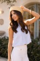 BLUSA C321/24 ESCOTE REDONDO GLOBO SIN MANGAS Celeste