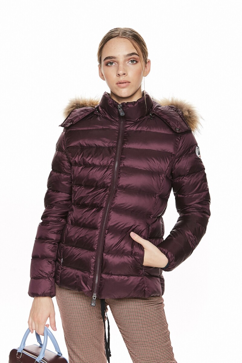 LUXE LS HOOD AND FUR Bordo