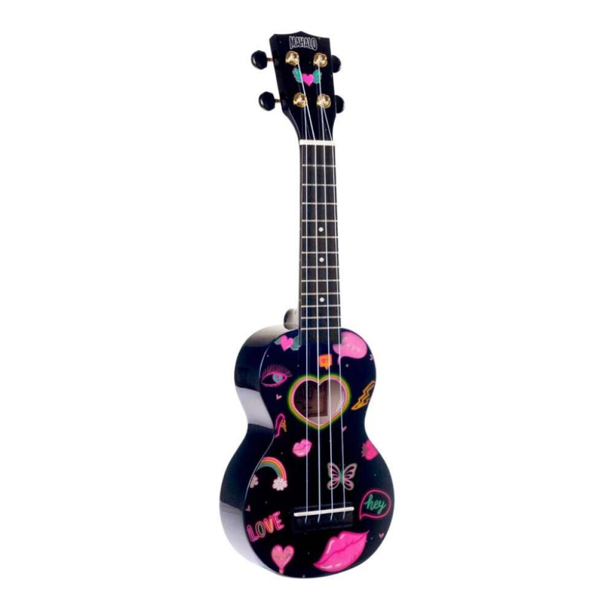 Ukelele Mahalo Ma1 Diseño Corazón - Negro 