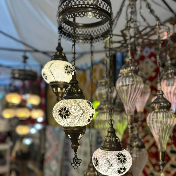 ARAÑA VITRAUX 4 LUCES TM12 Blanco