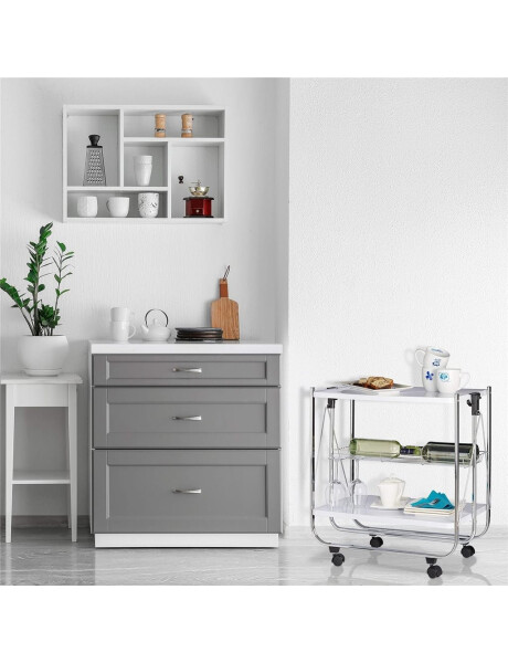 CARRITO PLEGABLE 3NIVELES 40x63x70CM BLANCO Y METAL CARRITO PLEGABLE 3NIVELES 40x63x70CM BLANCO Y METAL