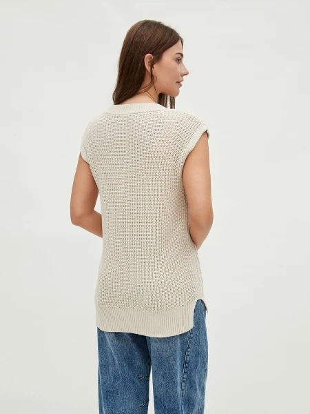 CHALECO FELINA BEIGE CLARO