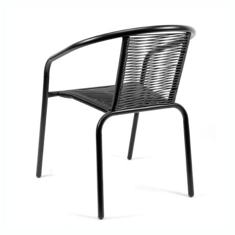 Silla De Jardín Símil Rattan RUSTICO SC-039R Estructura De Acero - Negro Silla De Jardín Símil Rattan RUSTICO SC-039R Estructura De Acero - Negro